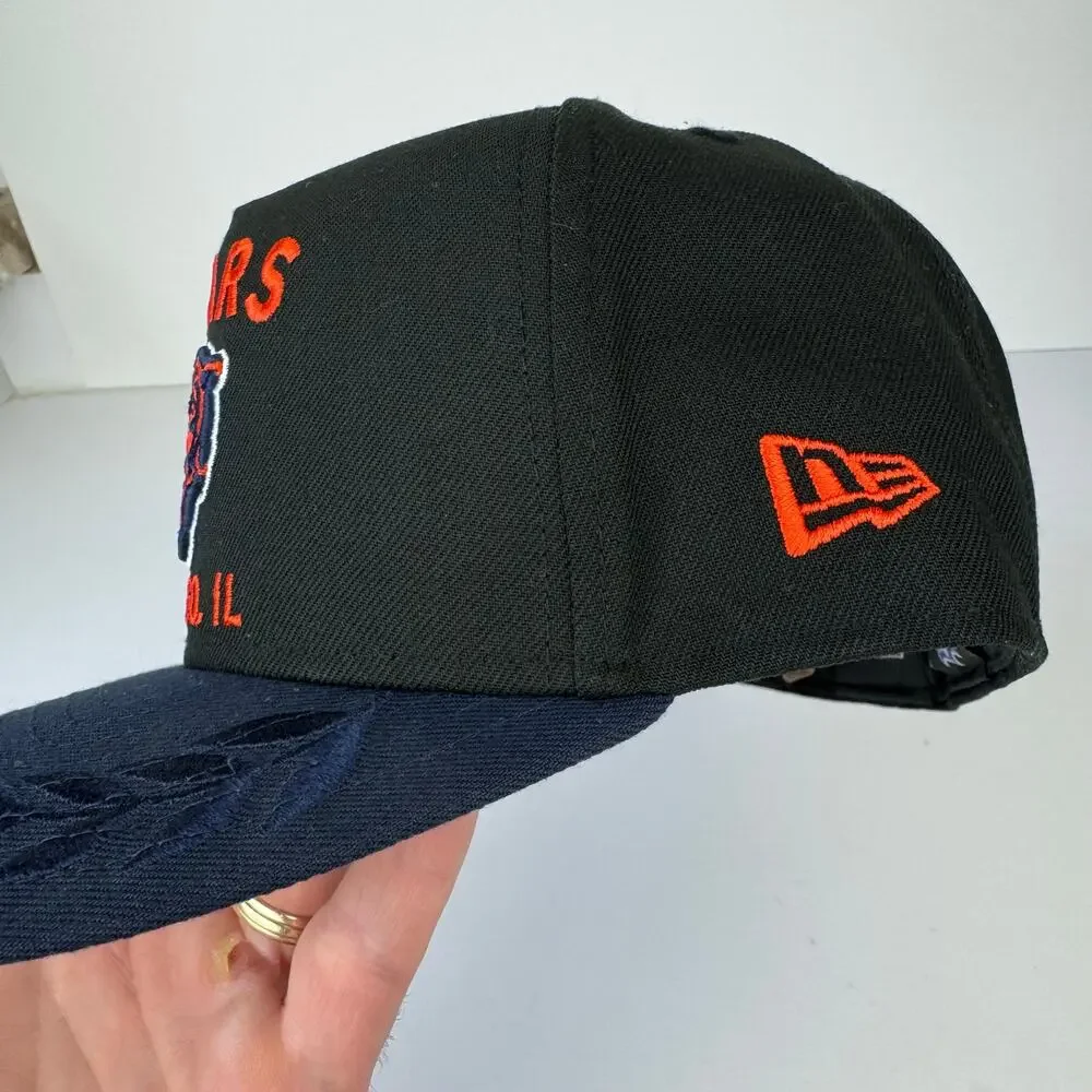 New Era Chicago Bears Black 2025 NFL Draft 59FIFTY A Frame Fitted Hat Sz 7 3/8